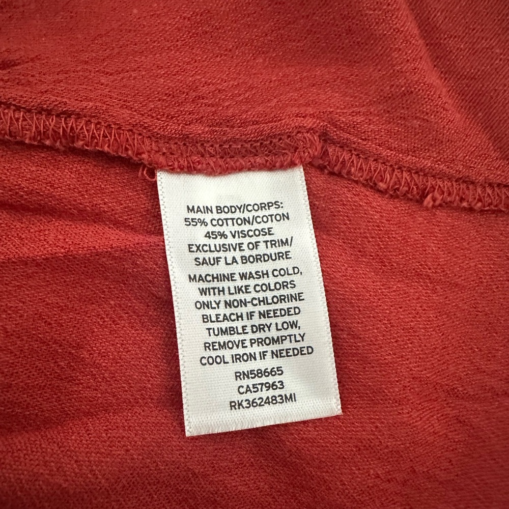 NWT Wild Pearl Ruffled Buttoned Tank Top - Red/Orange - Picture 5 of 5